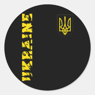 Oekraïense Drietand Oekraïne T-shirt Tryzub Steun Ronde Sticker