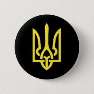 Oekraïense Drietand - Oekraïne Tryzub Symbool Ronde Button 5,7 Cm