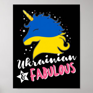 Oekraïense Eenhoorn Oekraïense Vlag Poster