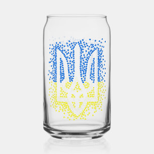 Oekraïense embleem drietand tryzub verstrooiing ha blikvorm glas