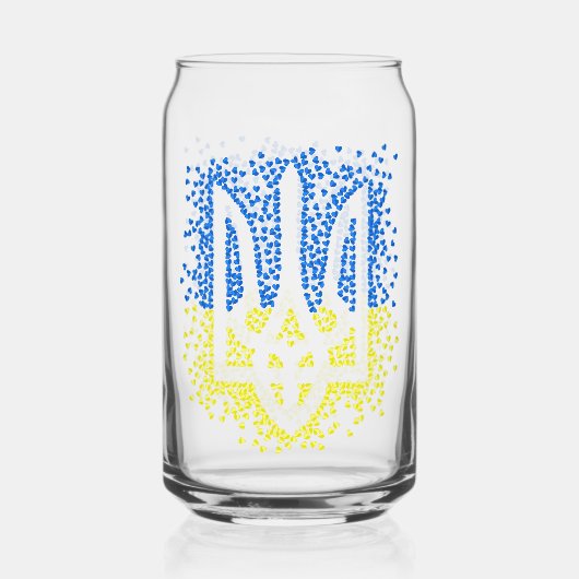 Oekraïense embleem drietand tryzub verstrooiing ha blikvorm glas (Voorkant)