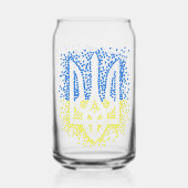 Oekraïense embleem drietand tryzub verstrooiing ha blikvorm glas (Achterkant)