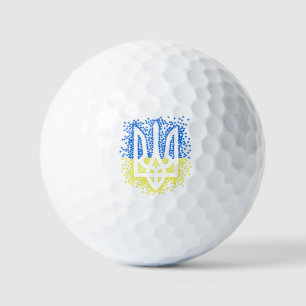 Oekraïense embleem drietand tryzub verstrooiing ha golfballen