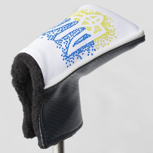 Oekraïense embleem drietand tryzub verstrooiing ha golfheadcover (3/4 voorkant)