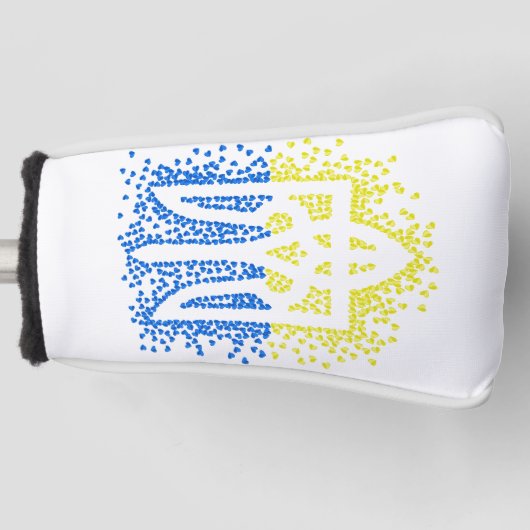 Oekraïense embleem drietand tryzub verstrooiing ha golfheadcover (Voorkant)