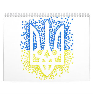 Oekraïense embleem drietand tryzub verstrooiing ha kalender