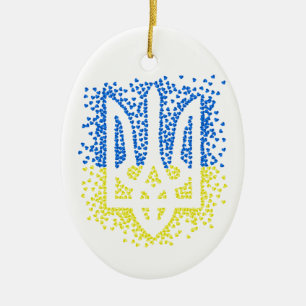 Oekraïense embleem drietand tryzub verstrooiing ha keramisch ornament