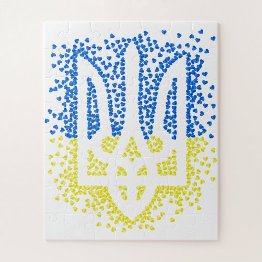 Oekraïense embleem drietand tryzub verstrooiing ha legpuzzel (Verticaal)