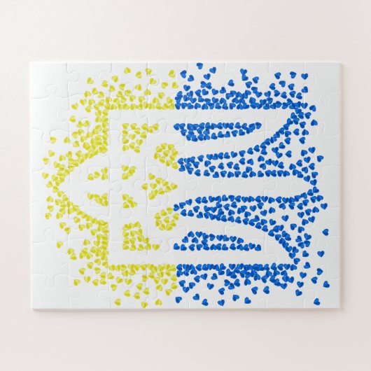Oekraïense embleem drietand tryzub verstrooiing ha legpuzzel (Horizontaal)