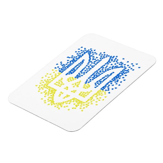 Oekraïense embleem drietand tryzub verstrooiing ha magneet (Linkerzijde)