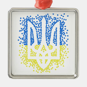 Oekraïense embleem drietand tryzub verstrooiing ha metalen ornament