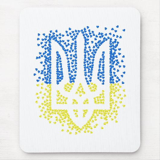 Oekraïense embleem drietand tryzub verstrooiing ha muismat (Voorkant)