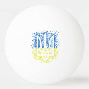 Oekraïense embleem drietand tryzub verstrooiing ha pingpongballen