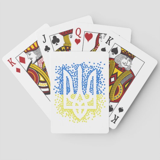 Oekraïense embleem drietand tryzub verstrooiing ha pokerkaarten (Achterkant)