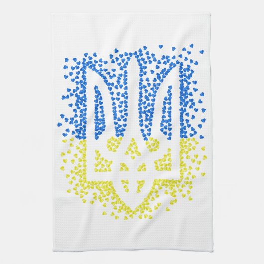 Oekraïense embleem drietand tryzub verstrooiing ha theedoek (Verticaal)