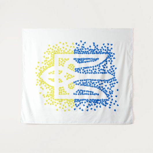 Oekraïense embleem drietand tryzub verstrooiing ha wandkleed (Voorkant (horizontaal))