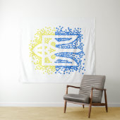 Oekraïense embleem drietand tryzub verstrooiing ha wandkleed (In Situ (horizontaal))