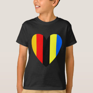 Oekraïense en Duitse vlag in het hart van Oekraïne T-shirt
