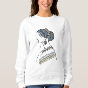 Oekraïense Folk Art Sweatshirt Line Art