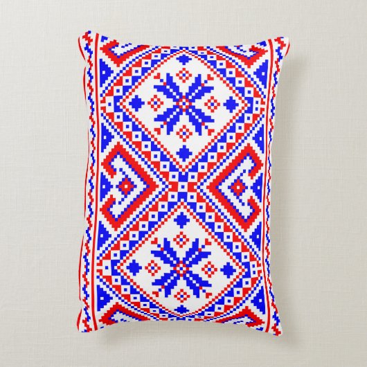 Oekraïense Folk Knoned Pattern Pillow Accent Kussen (Achterkant (Verticaal))