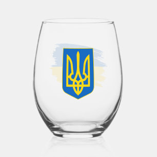Oekraïense Glas, Embleem, Oekraïense Vlag Wijnglas Zonder Voet