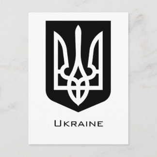 Oekraïense hedendaagse grafische embleem Tryzub Briefkaart