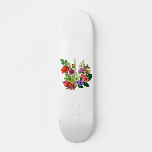Oekraïense heraldiek drietand tryzub bloeiende blo skateboard (Voorkant)