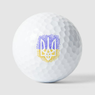 Oekraïense heraldiek drietand tryzub verstrooiing golfballen