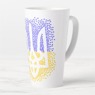 Oekraïense heraldiek drietand tryzub verstrooiing latte mok