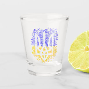 Oekraïense heraldiek drietand tryzub verstrooiing shot glas
