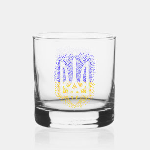 Oekraïense heraldiek drietand tryzub verstrooiing whisky glas