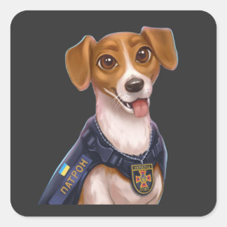 Oekraïense hond Patron T-Shirt Vierkante Sticker