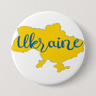 Oekraïense kaart en briefing ronde button 7,6 cm