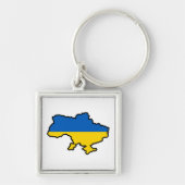 Oekraïense kaart. Oekraïense vlag. Oekraïne Sleutelhanger (Voorkant)