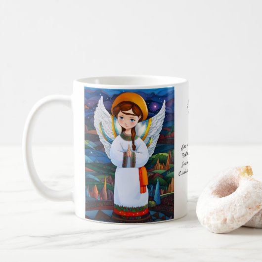 Oekraïense kerst engel vakantie - koffiemok (Met donut)