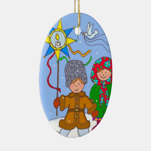 Oekraïense kerstCarollers Keramisch Ornament (Rechts)