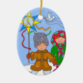 Oekraïense kerstCarollers Keramisch Ornament (Voorkant)