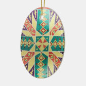 Oekraïense kerstversiering met oosterse stijl keramisch ornament (Links)