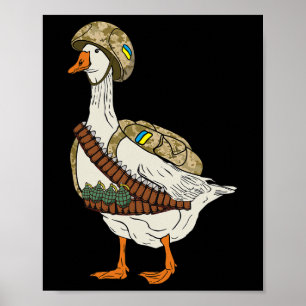 Oekraïense Militaire Gans Combyt Soldaat Grappig R Poster