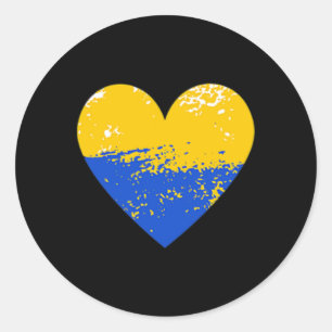 Oekraïense minnaar Oekraïne Hart T-shirt steun Oek Ronde Sticker