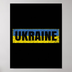 Oekraïense Nationale Vlag Vintage Oekraïne Kaart L Poster