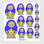Oekraïense nestpoppen, sticker (Vel)