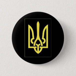 Oekraïense Oekraine Drie-tand Ronde Button 5,7 Cm
