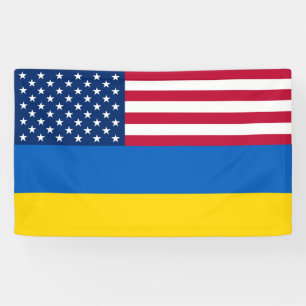 Oekraïense patriottische Amerikaanse vlag Spandoek