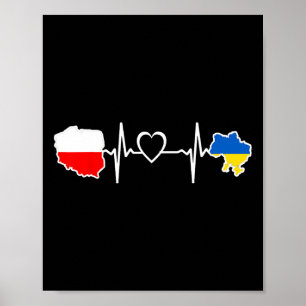 Oekraïense Poolse Vlag - Oekraïne Polen Hartslag 1 Poster