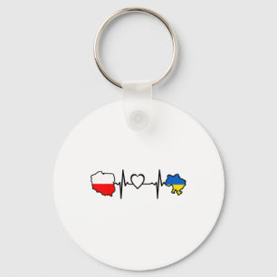 Oekraïense Poolse Vlag - Oekraïne Polen Hartslag Sleutelhanger