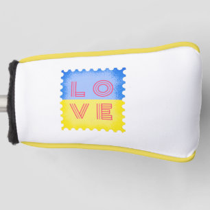 Oekraïense postzegel met liefdesbrief golfheadcover