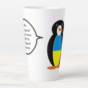Oekraïense pratende mevrouw pinguïn gepersonalisee latte mok