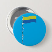 Oekraïense Pride Flagpole-Elegant Signature Design Ronde Button 7,6 Cm (Voorkant /achterkant)