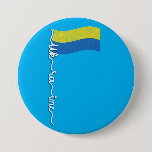 Oekraïense Pride Flagpole-Elegant Signature Design Ronde Button 7,6 Cm (Voorkant)
